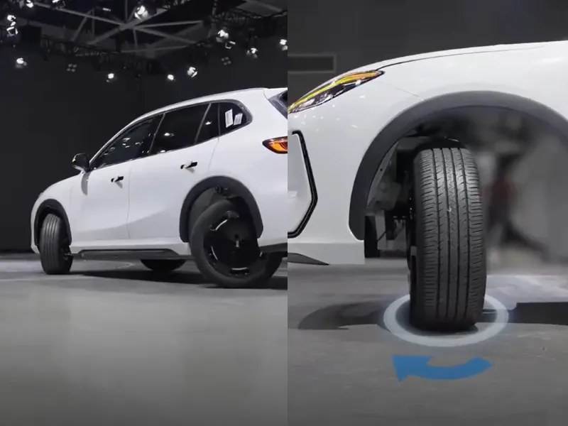 Кроссовер Geely EX5 научили танковому развороту и ездить боком