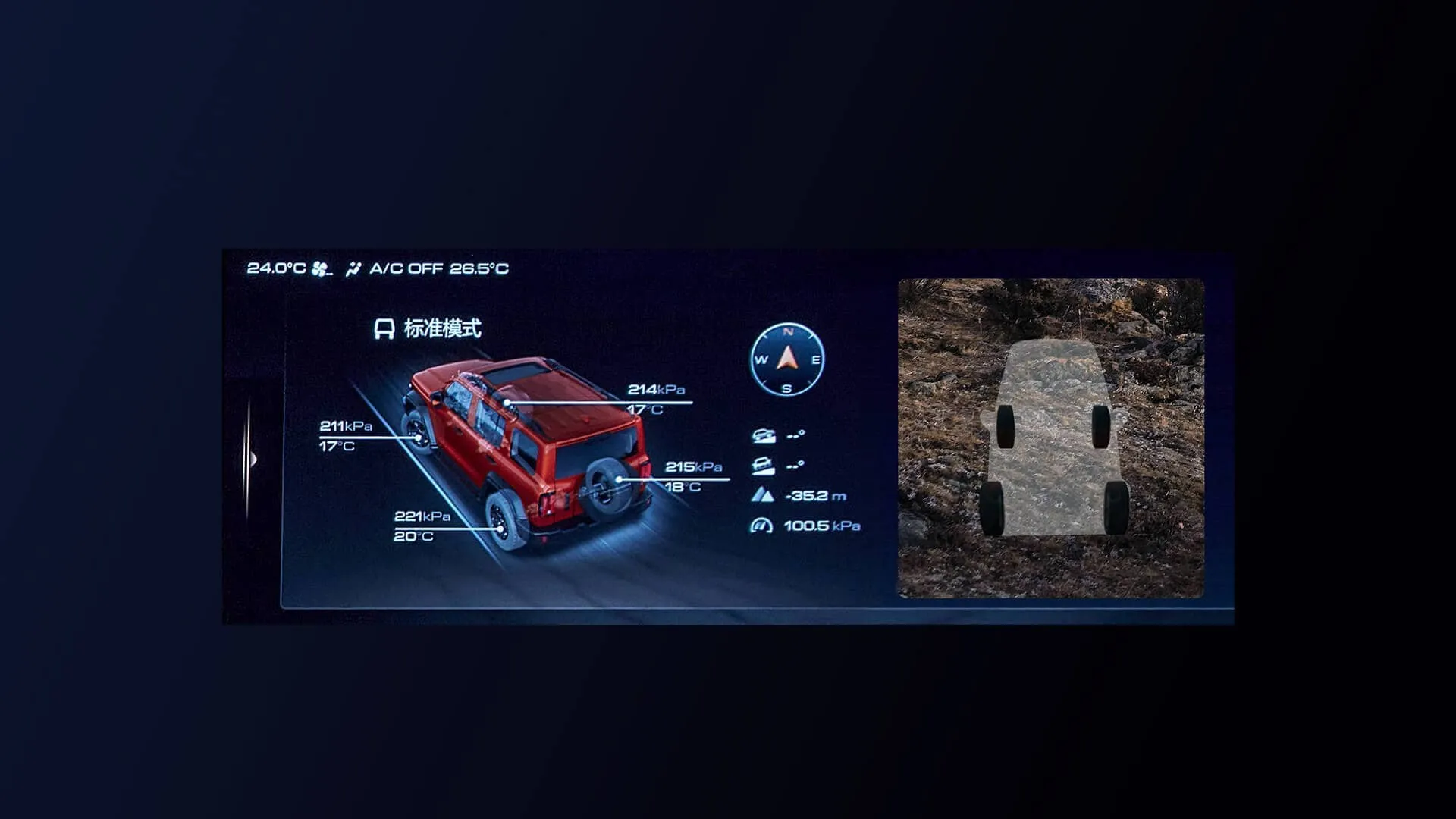 Системы кругового обзора и вся информация о шасси на одном экране