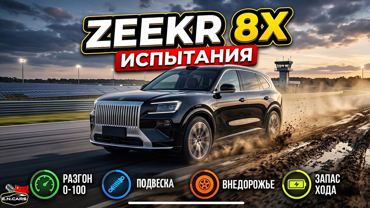 ZEEKR 8X на ИСПЫТАНИЯХ! Лосиный тест, Разгон, Тормоза, Расход, Подвеска, Оснащение!